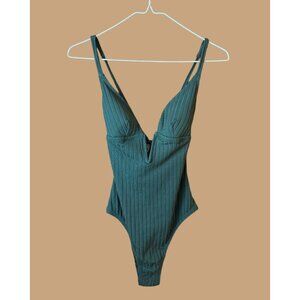Shade & Shore‎ 1 Piece Deep V Extra Cheeky  Bathing Suit